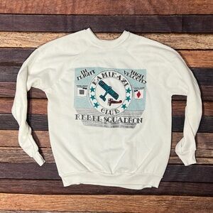 Vintage 80s Kamikazi Club Rebel Squadron 1980s Crewneck Sweatshirt XL